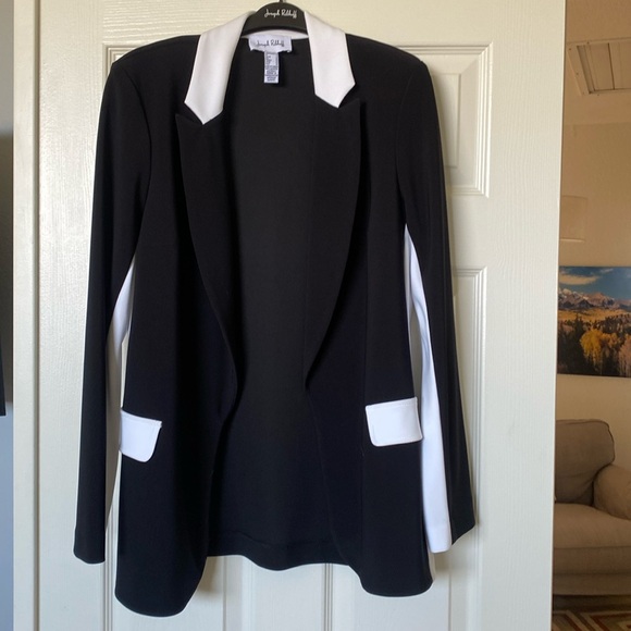 Joseph Ribkoff black & white tuxedo jacket - Picture 1 of 5